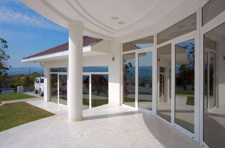 Modern house exterior, large and expensive house architecture.